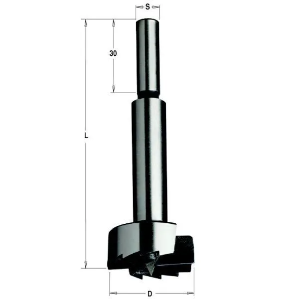 Фото 16x90 Z=2+2 S=8x30 RH сверло Форстнера в интернет-магазине ToolHaus.ru
