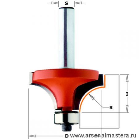 Фото Фреза концевая CMT радиусная D=15,9 I=12,7 S=8,0 R=1,60 в интернет-магазине ToolHaus.ru