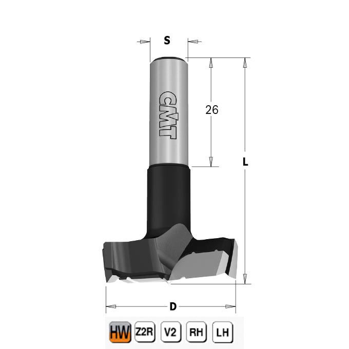 Фото 15x57,5 Z=2+2 S=10x26 LH XTREME Сверло чашечные XTREME в интернет-магазине ToolHaus.ru