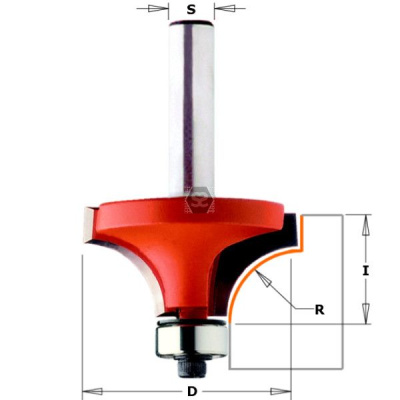 Фото Фреза концевая CMT радиусная D=22,2 I=12,7 S=8,0 R=4,75 в интернет-магазине ToolHaus.ru