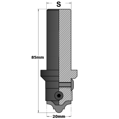 Фото Фреза (корпус) для сменных ножей S=20 D=20x85 RH в интернет-магазине ToolHaus.ru