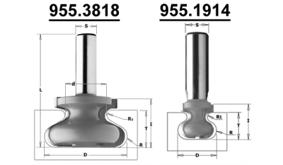 Фото Фреза концевая CMT профильная D=47,6 I=28,5 S=12,0 R=6,35 в интернет-магазине ToolHaus.ru