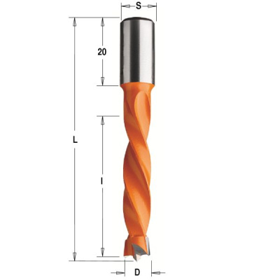 Фото 10x43x70 Z=2+2 S=10x20 RH Сверло присадочное глухое в интернет-магазине ToolHaus.ru